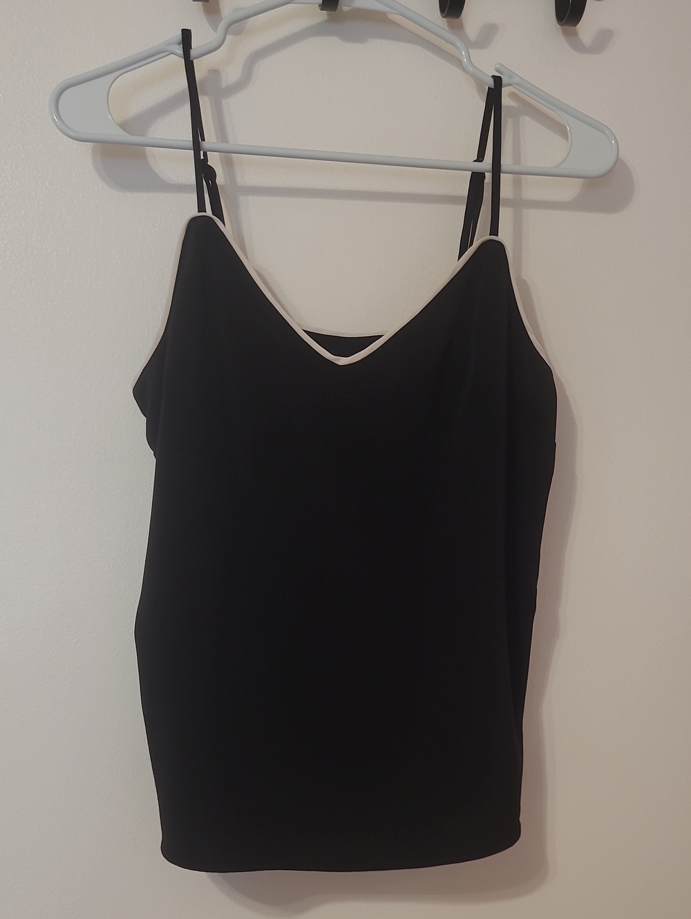 Dynamite Black Spaghetti Strap Cami with Cream Contrast Trim